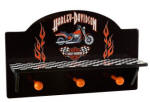 Harley Davidson Coat Rack and Wall Shelf