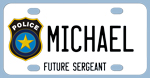  bike license plate with police badge