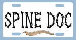 license plate with image of spine for chiropractor