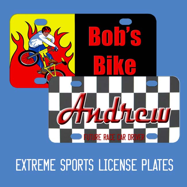 Personalized Sports Theme License Plates and Bike Plates