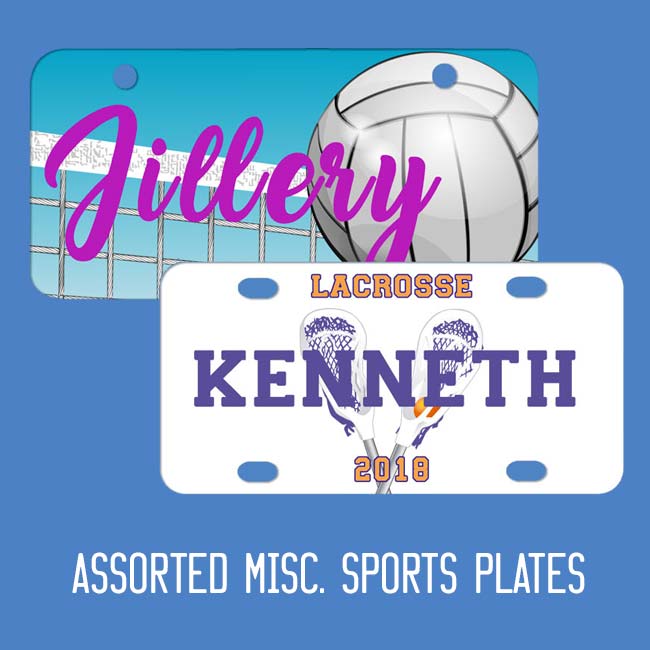 Personalized Sports Theme License Plates and Bike Plates