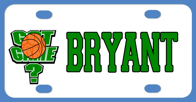 basketball theme bike plate