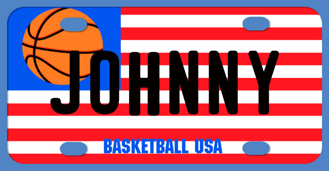 USA Flag with bball instead of stars