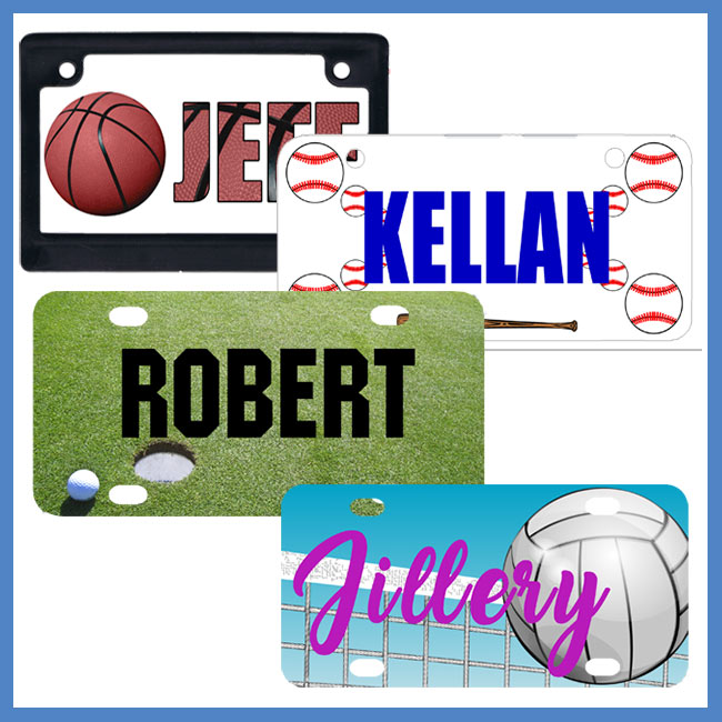 custom plates with sports designs