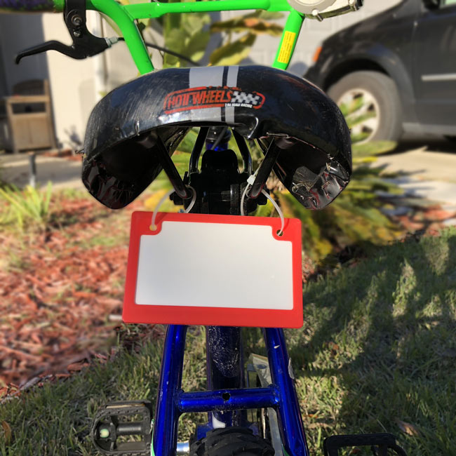 What size bicycle license plate fits what size bike