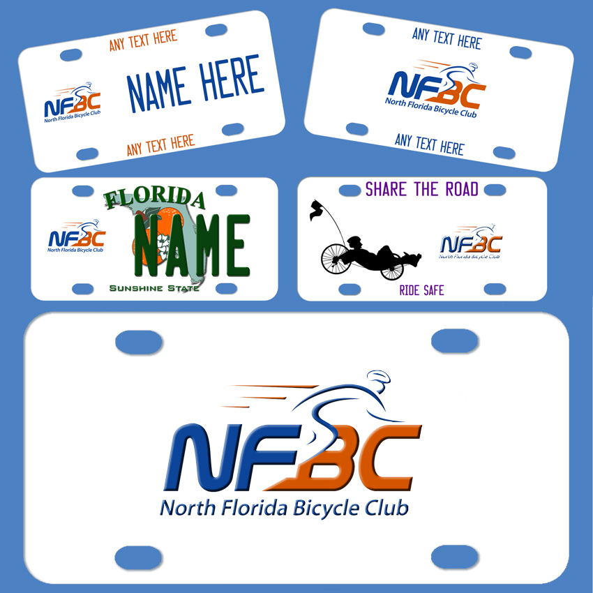 North Florida Bicycle Club Custom License Plates and More